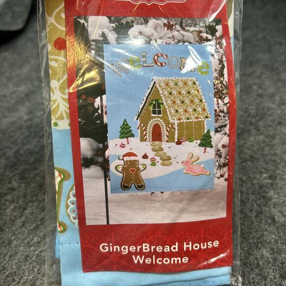 NEW St. Nicholas Square Garden Flag Gingerbread House Holiday 12.5x18 Kohl’s - Picture 2 of 5